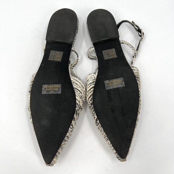 JEFFREY CAMPBELL Shoes Women 7.5 Black Snake Myron Slingback Flat Pointy Leather - Picture 9 of 10